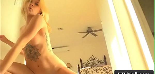  Sexy teen blonde amateur Arya dance fully naked in her house and reveal her smoking body